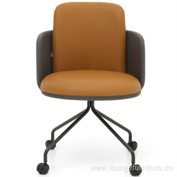 High Sofa Chair With Wheel Computer Leather Chair